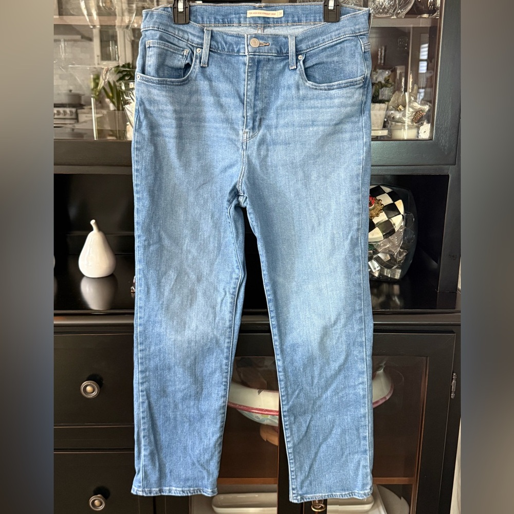 Levi’s 724 High Rise Straight Crop  Blue Denim Jeans